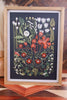 Wood Framed Textured Floral and Butterfly Painting - Whiskey Skies - YOUNG'S INC