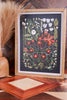 Wood Framed Textured Floral and Butterfly Painting - Whiskey Skies - YOUNG'S INC