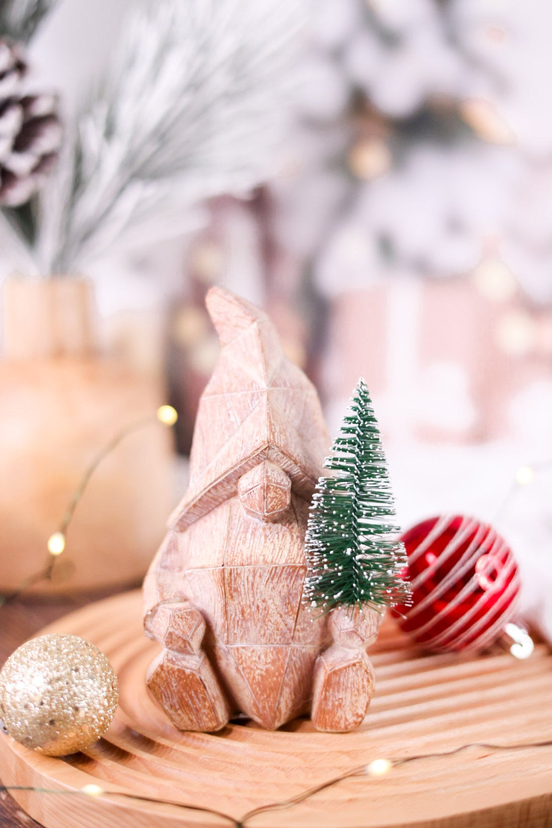 Wood - Look Resin Gnome W/ Tree - Whiskey Skies - WT COLLECTION