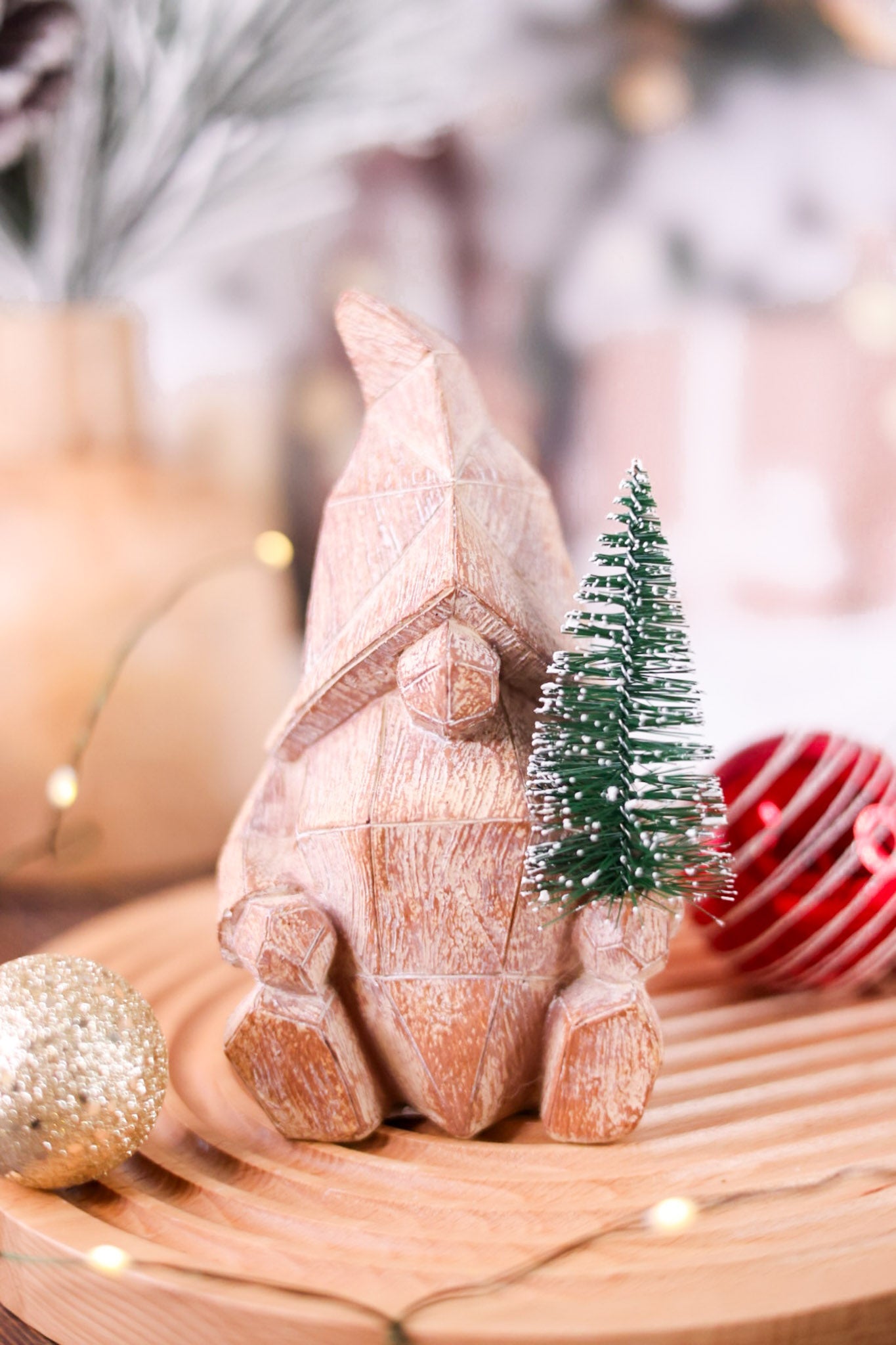 Wood - Look Resin Gnome W/ Tree - Whiskey Skies - WT COLLECTION