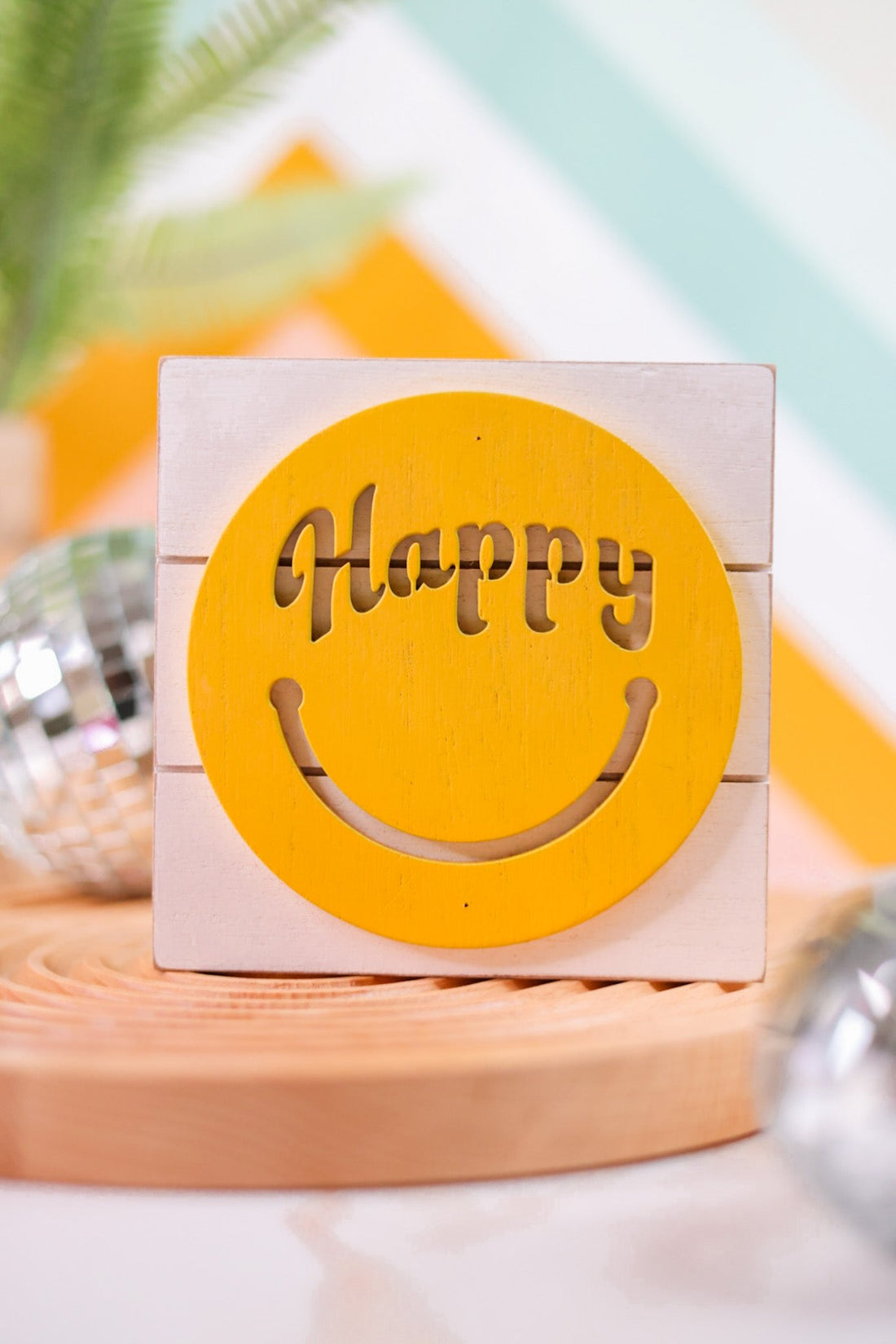 Wood Smiley Face Box Sign (3 Styles) - Whiskey Skies - YOUNG'S INC.