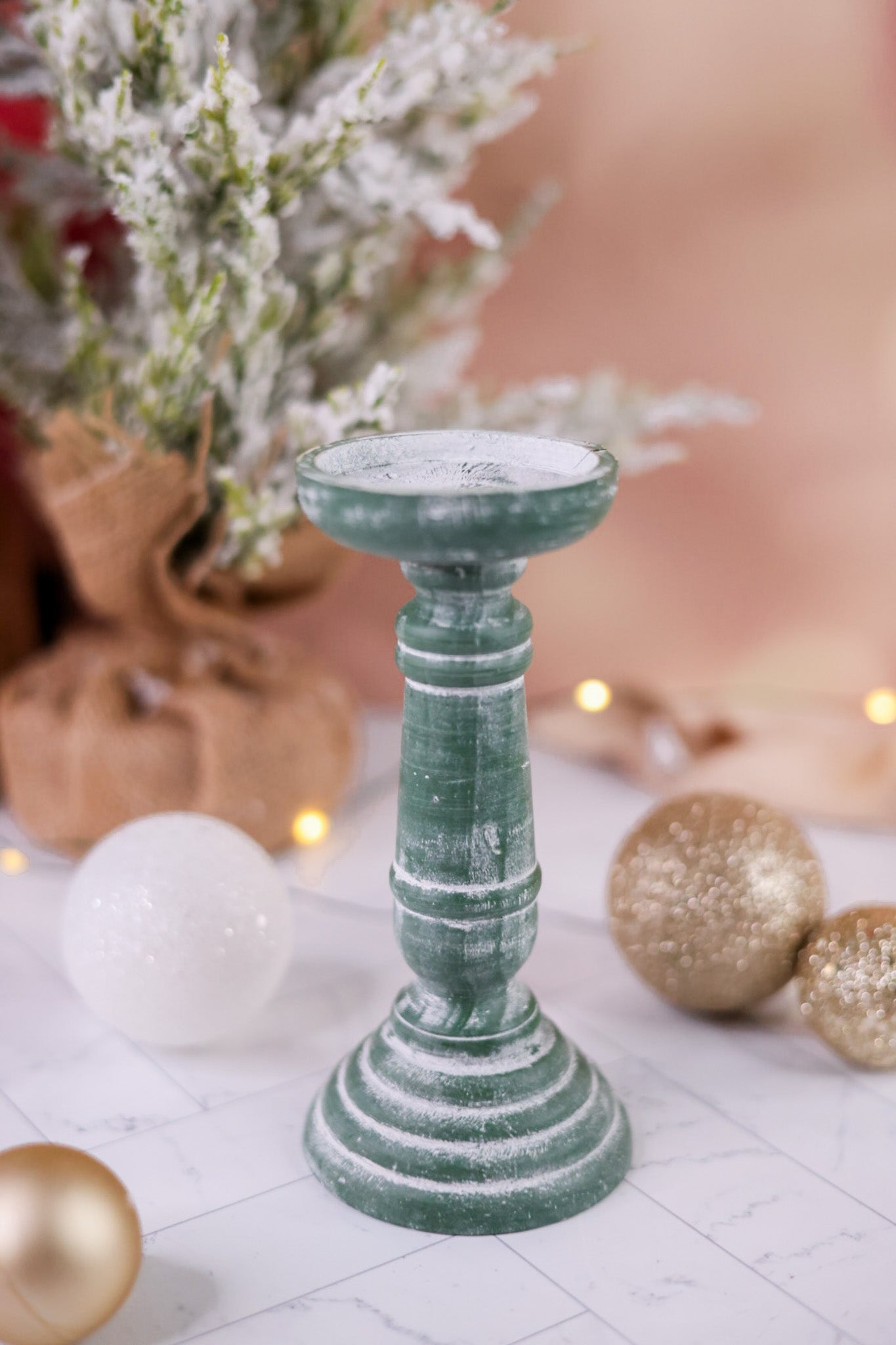 Wooden 6" Christmas Candle Stands (3 Colors) - Whiskey Skies - SPECIAL T IMPORTS INC