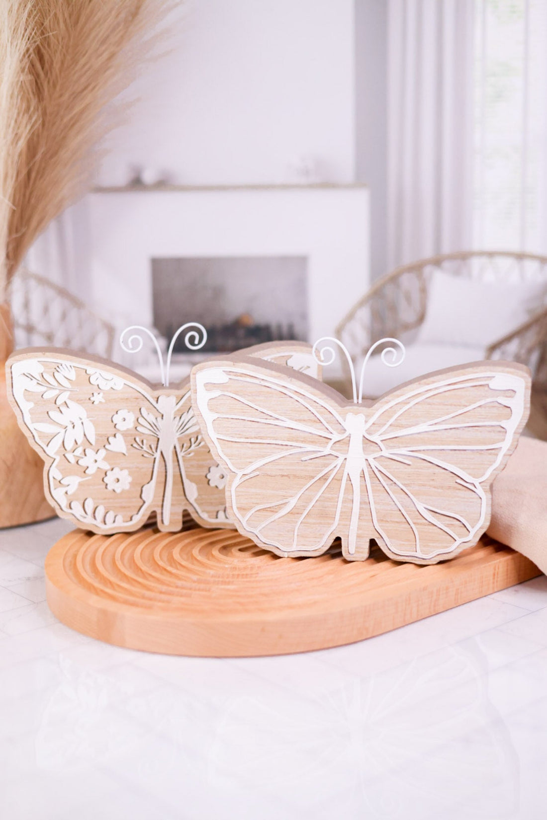 Wooden Butterfly Tabletop Decor (2 Styles) - Whiskey Skies - YOUNG'S INC