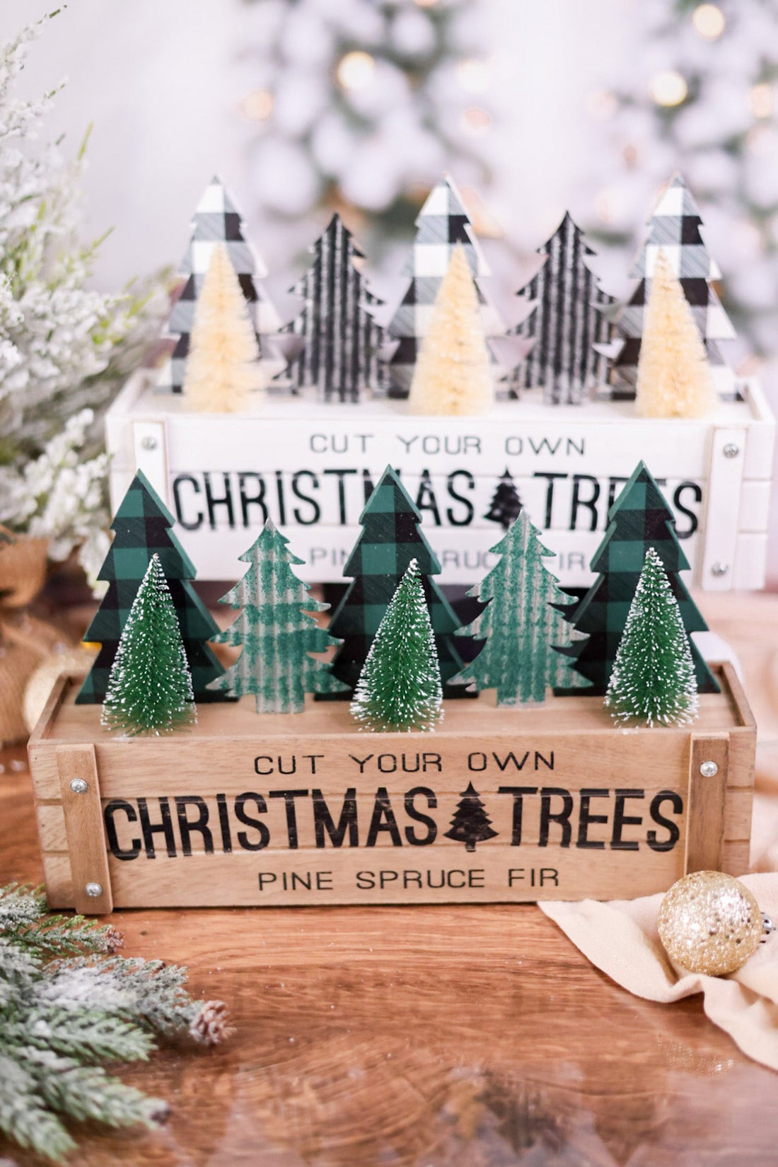 Wooden "Cut Your Own Christmas Tree" Sign - Whiskey Skies - GERSON COMPANIES