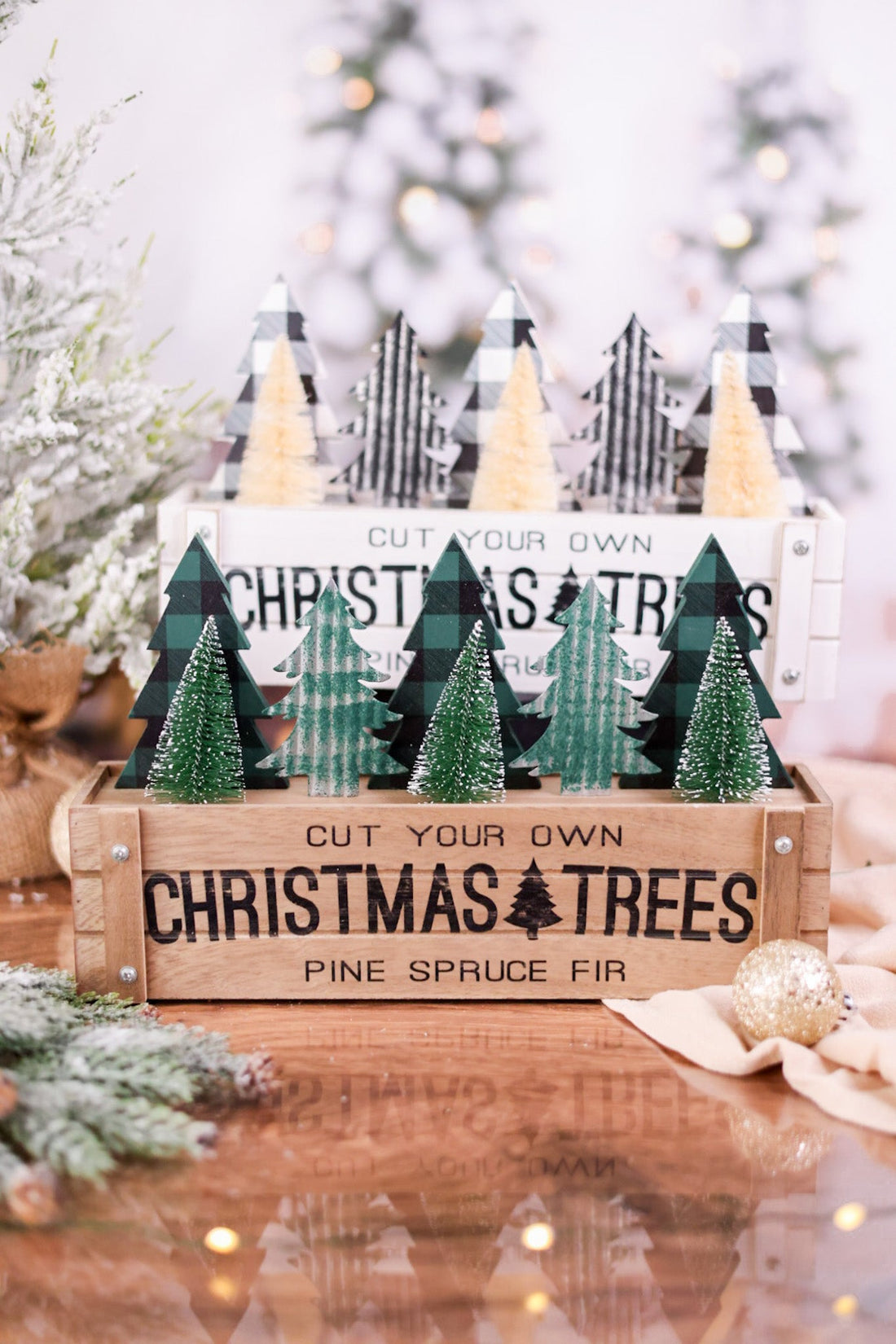 Wooden "Cut Your Own Christmas Tree" Sign - Whiskey Skies - GERSON COMPANIES