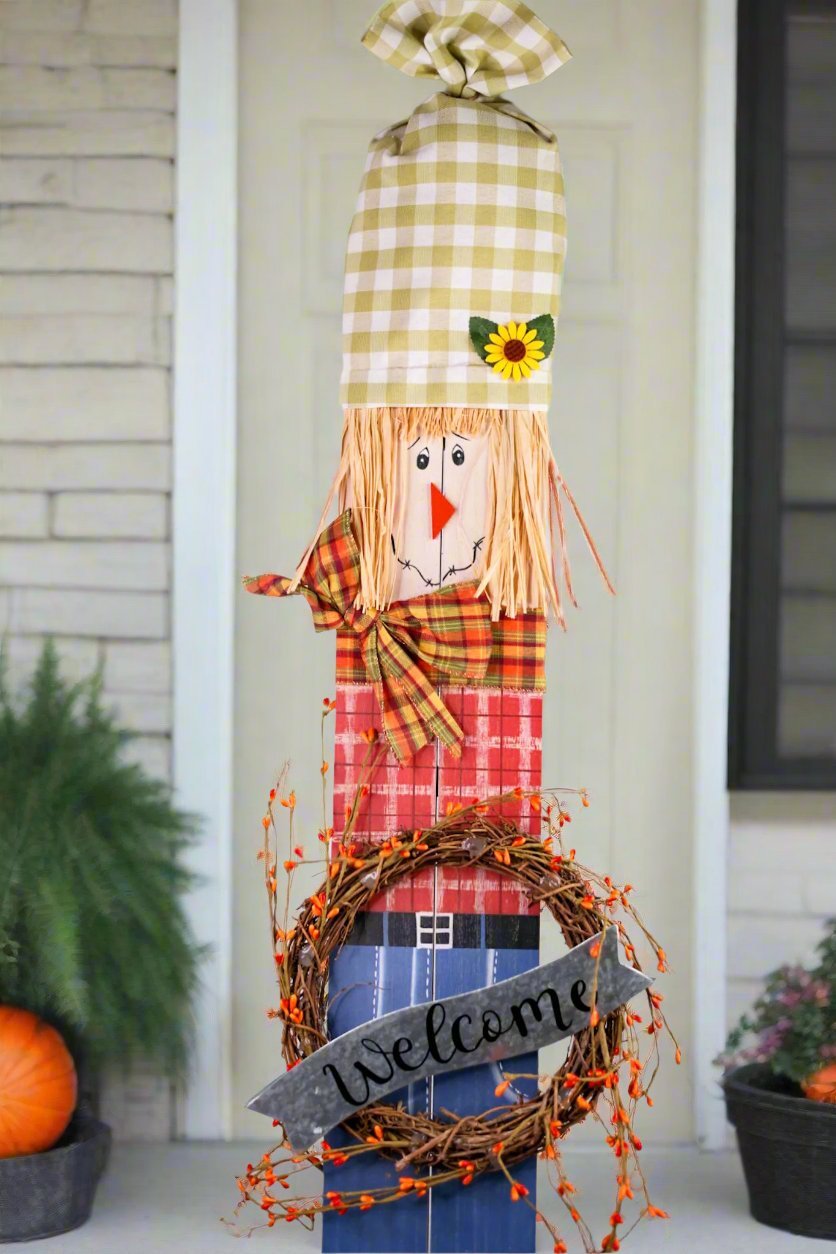 Wooden Harvest Scarecrow (2 Colors) - Whiskey Skies - GERSON COMPANIES