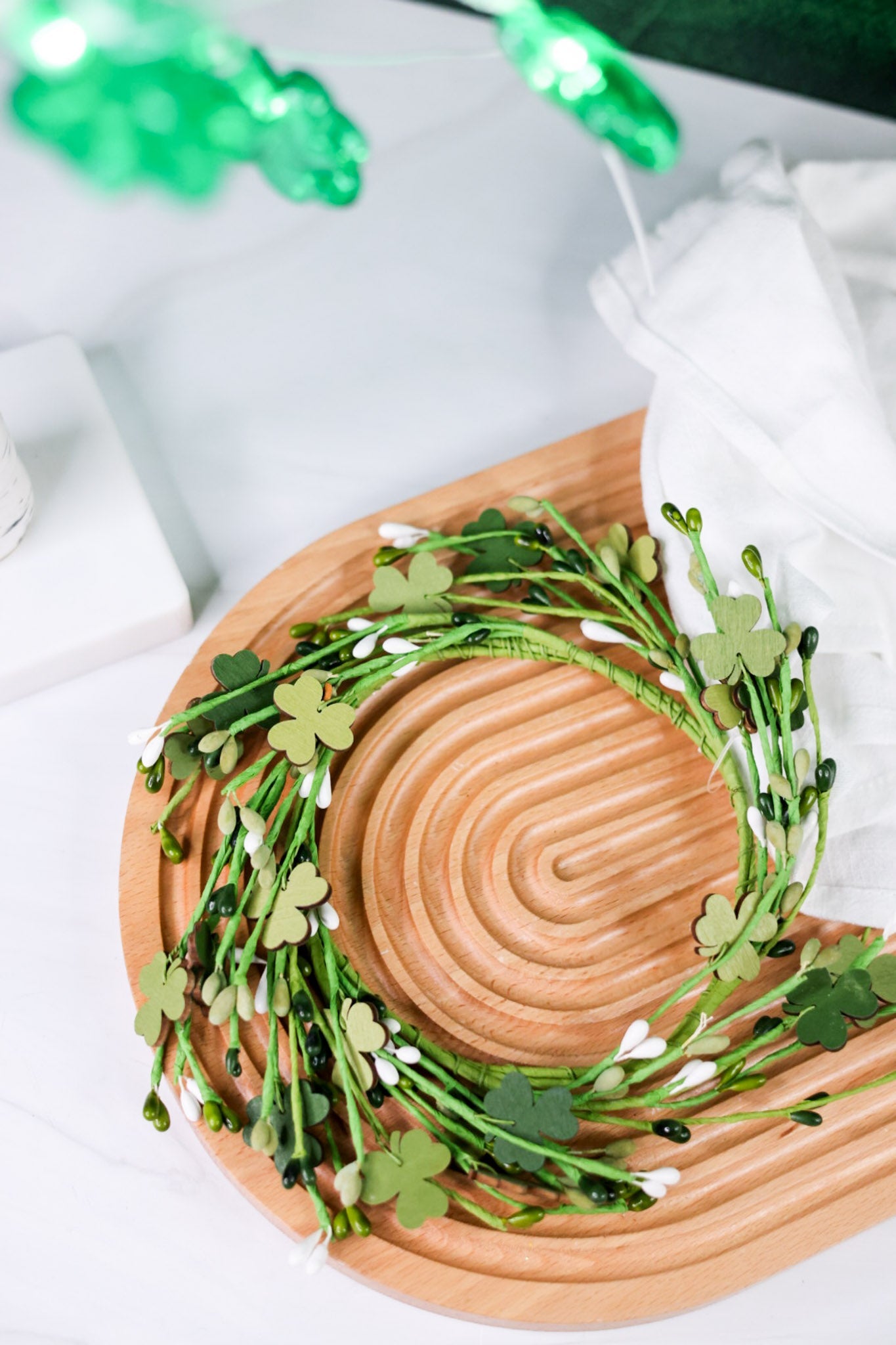 Wooden Shamrock Candle Ring - Whiskey Skies - WT COLLECTION