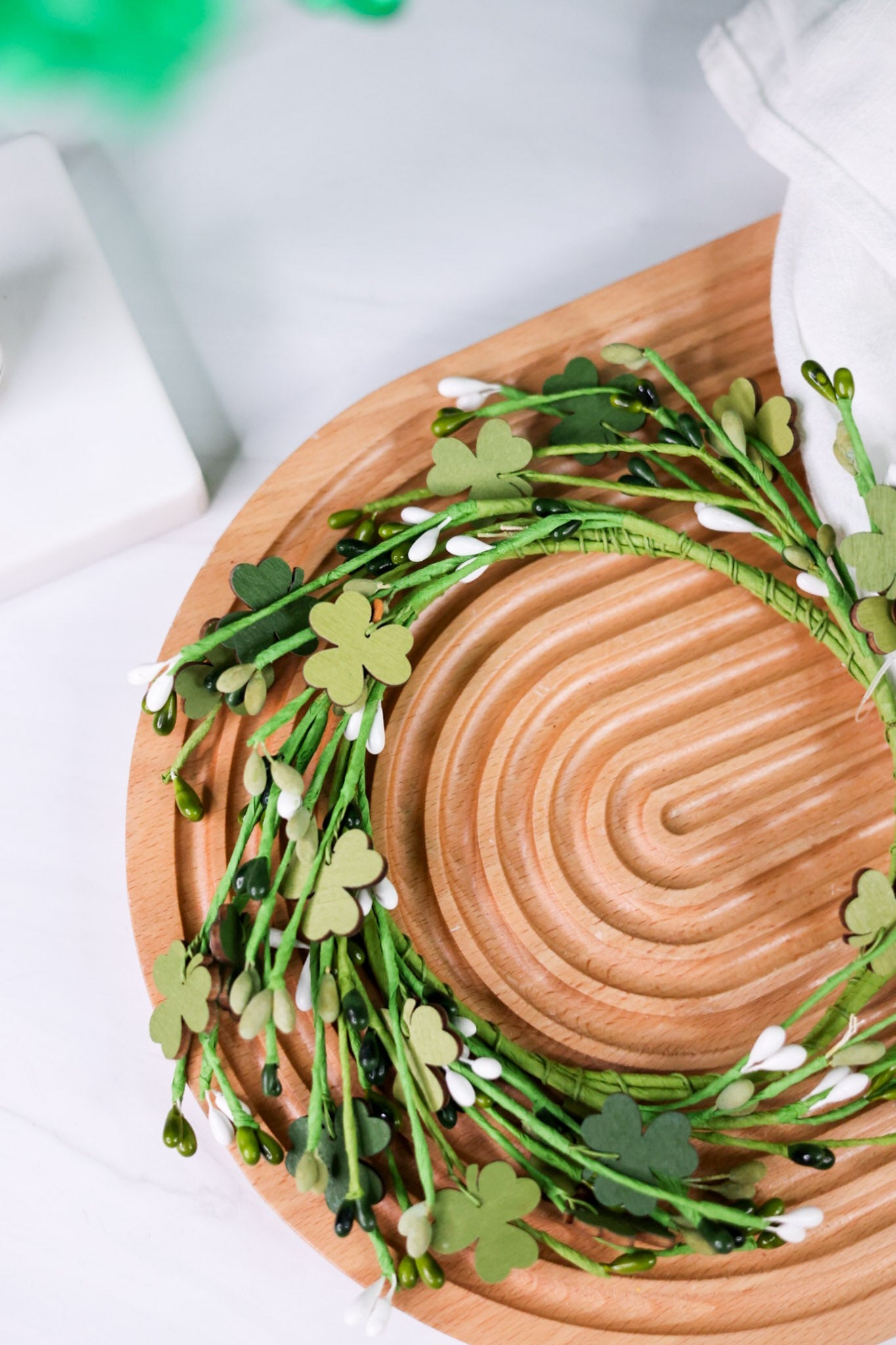 Wooden Shamrock Candle Ring - Whiskey Skies - WT COLLECTION