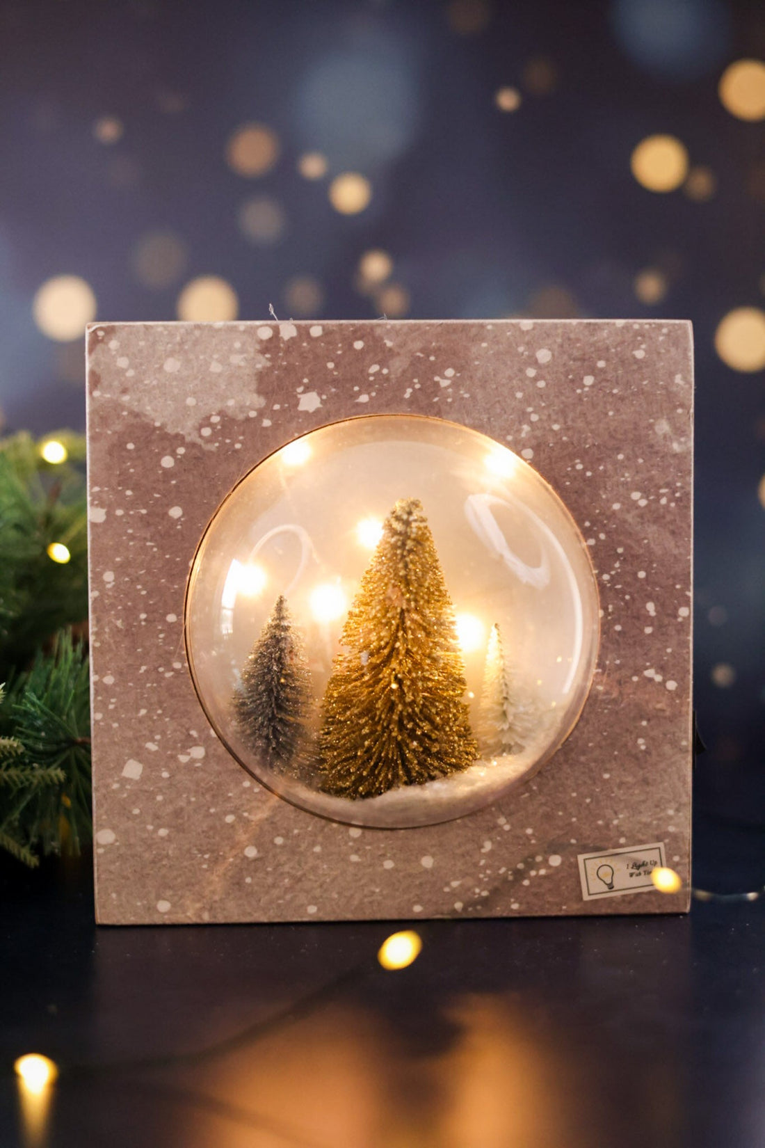 Wooden Tabletop Bottle Brush Christmas Tree Decorations (2 Colors) - Whiskey Skies - YOUNG'S INC