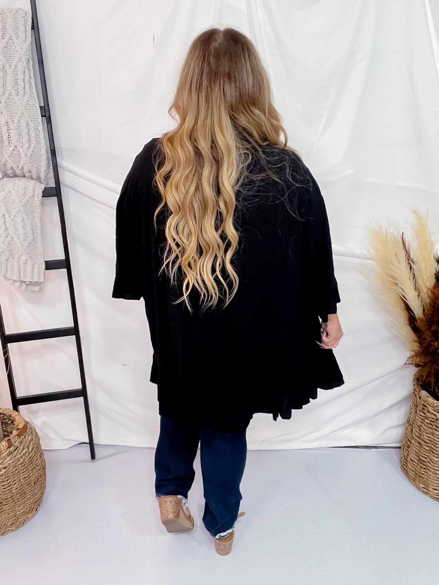 Woven Half Sleeve Cardigan - Whiskey Skies - VANILLA BAY