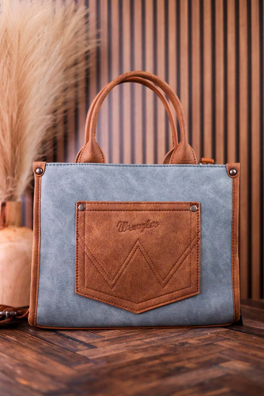 Wrangler Bag With Belt Buckle in Slate Blue - Whiskey Skies - MONTANA WEST