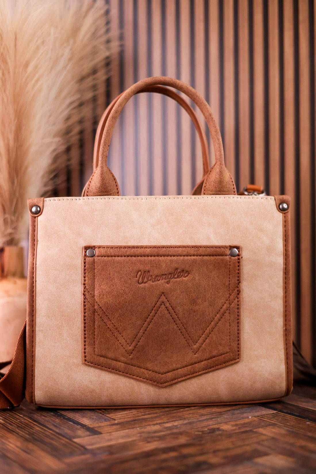 Wrangler Bag With Belt Buckle in Tan - Whiskey Skies - MONTANA WEST