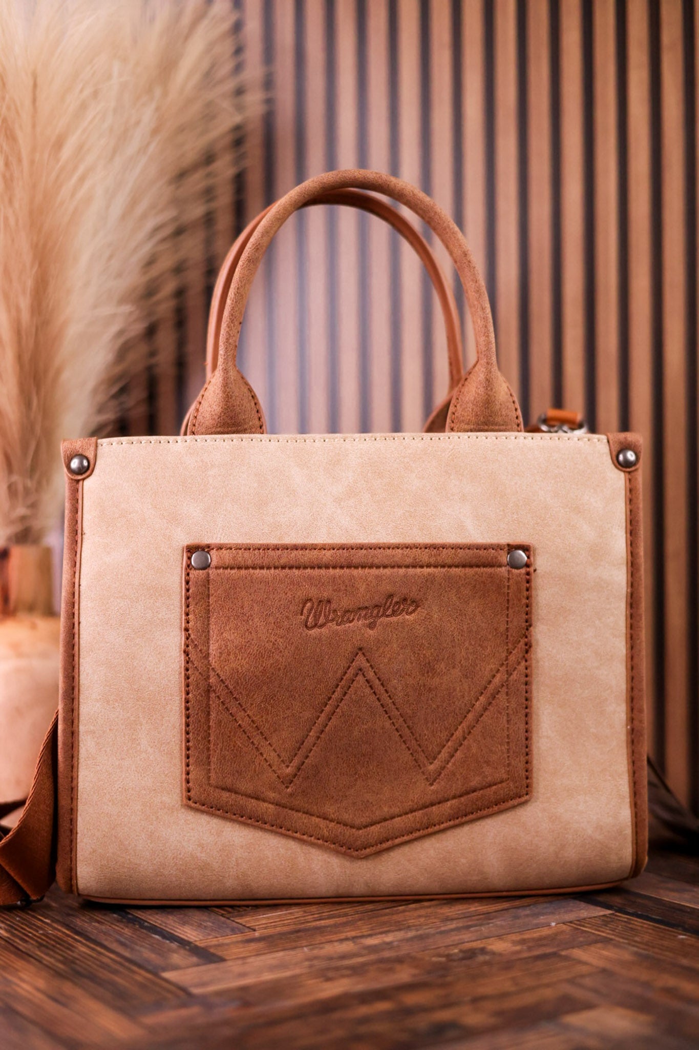 Wrangler Bag With Belt Buckle in Tan - Whiskey Skies - MONTANA WEST