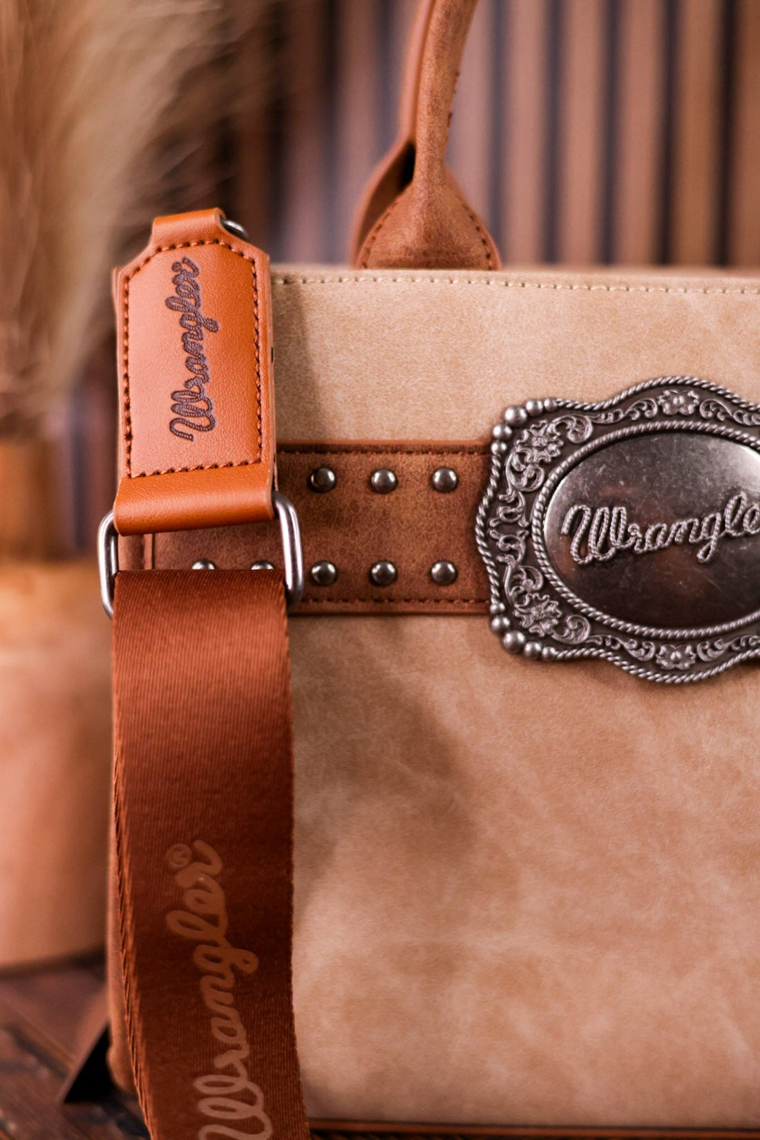 Wrangler Bag With Belt Buckle in Tan - Whiskey Skies - MONTANA WEST