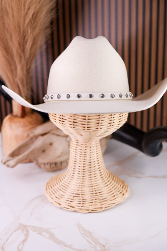 Wrangler Ivory Cowboy Hat With Rhinestone Band - Whiskey Skies - SAN DIEGO HAT COMPANY