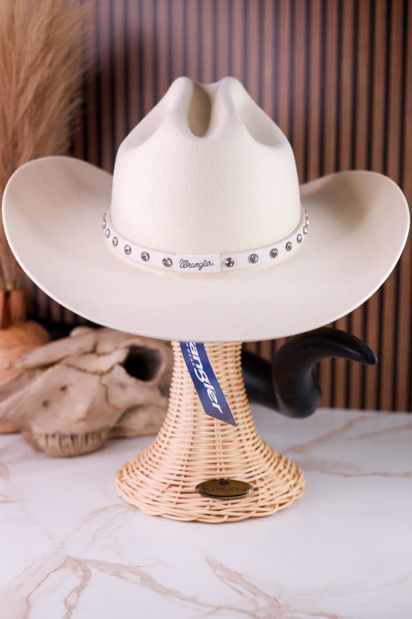 Wrangler Ivory Cowboy Hat With Rhinestone Band - Whiskey Skies - SAN DIEGO HAT COMPANY