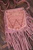 Wrangler Pink Leather Fringe Denim Crossbody Bag - Whiskey Skies - MONTANA WEST