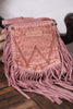 Wrangler Pink Leather Fringe Denim Crossbody Bag - Whiskey Skies - MONTANA WEST