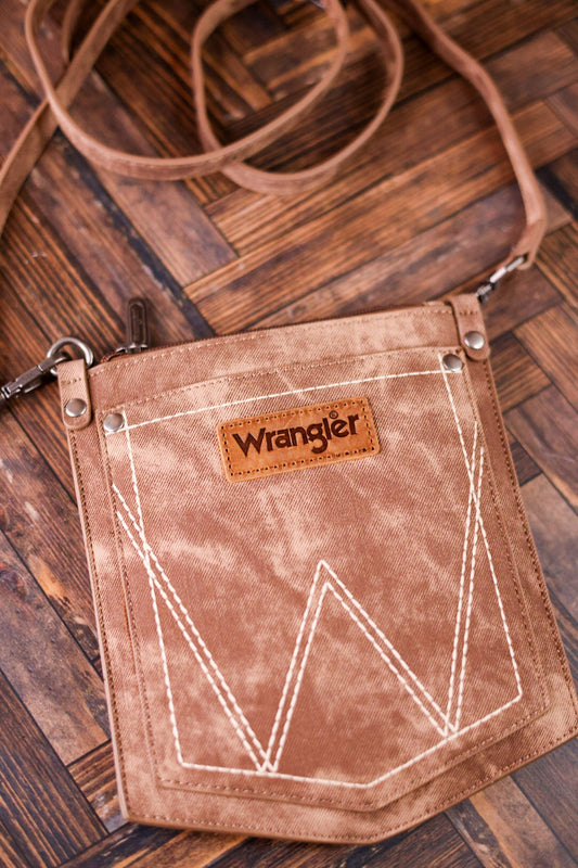 Wrangler Pocket Style Crossbody Bag in Brown - Whiskey Skies - MONTANA WEST