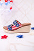 "Yeah Okay" Americana Wedges With Woven Heel - Whiskey Skies - CORKYS FOOTWEAR