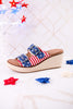 "Yeah Okay" Americana Wedges With Woven Heel - Whiskey Skies - CORKYS FOOTWEAR