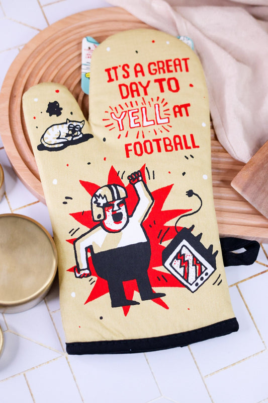 "Yell At Football" Oven Mitt - Whiskey Skies - BLUE Q