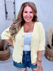 Yellow Short Sleeve Cardigan With Starfish Buttons - Whiskey Skies - GEEGEE