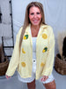 Yellow Striped Button Front Top With Sequin Lemons - Whiskey Skies - SOUTHERN GRACE