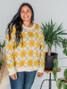 Yellow & White Plaid Knit Sweater - Whiskey Skies - DAVI & DANI