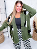 Yin Yang Olive Button Up Long Sleeve Cardigan - Whiskey Skies - JADE BY JANE