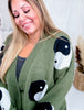 Yin Yang Olive Button Up Long Sleeve Cardigan - Whiskey Skies - JADE BY JANE