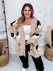 Yin Yang Star Print Cardigan In Oatmeal - Whiskey Skies - JADE BY JANE