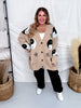 Yin Yang Star Print Cardigan In Oatmeal - Whiskey Skies - JADE BY JANE