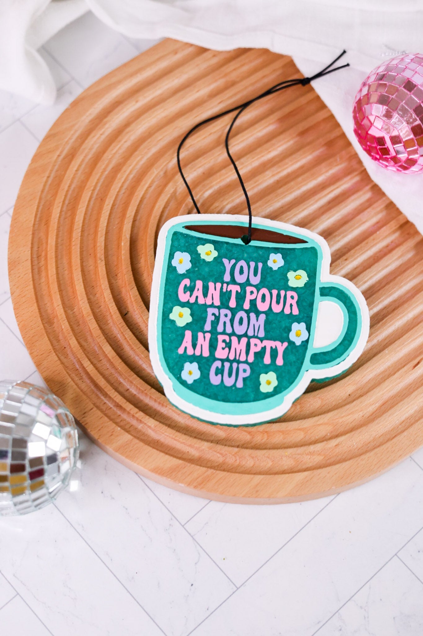 "You Can't Pour From An Empty Cup" Freshie (2 Scents) - Whiskey Skies - BUG AND BEAN FRESHIES