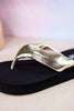 You Go Girl Flip Flops With Gold Straps - Whiskey Skies - CORKYS FOOTWEAR