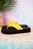 You Go Girl Flip Flops With Yellow Straps - Whiskey Skies - CORKYS FOOTWEAR