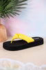You Go Girl Flip Flops With Yellow Straps - Whiskey Skies - CORKYS FOOTWEAR