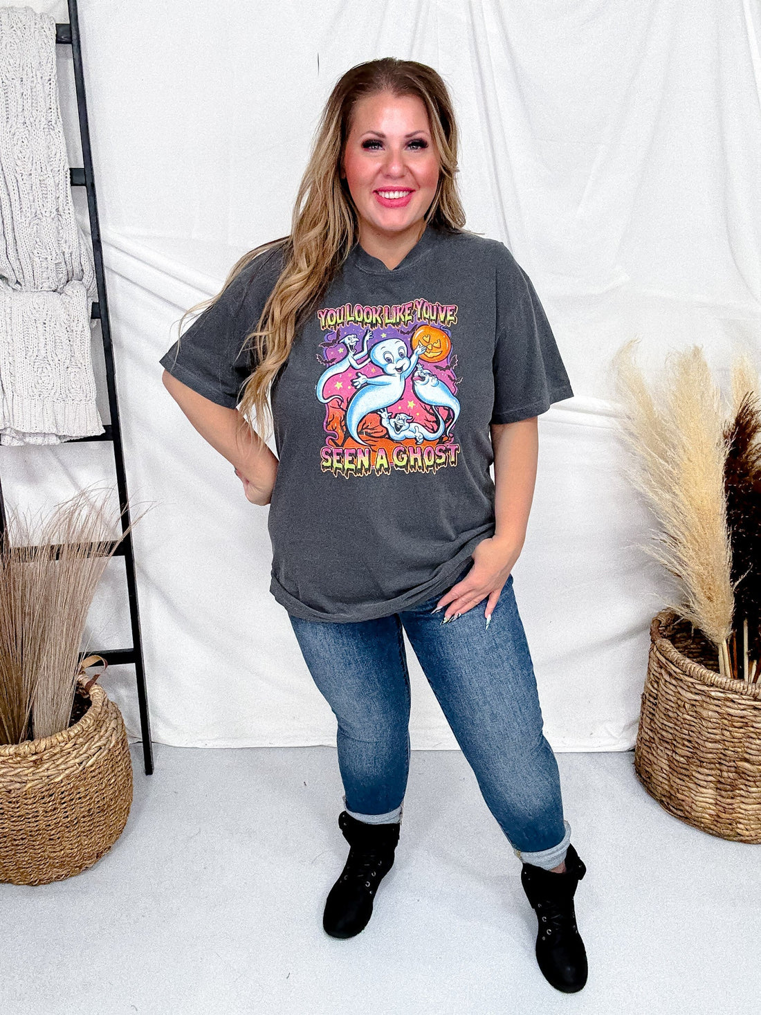 You Look Like You've Seen A Ghost Graphic Halloween T-Shirt - Whiskey Skies - P&PD Wholesale
