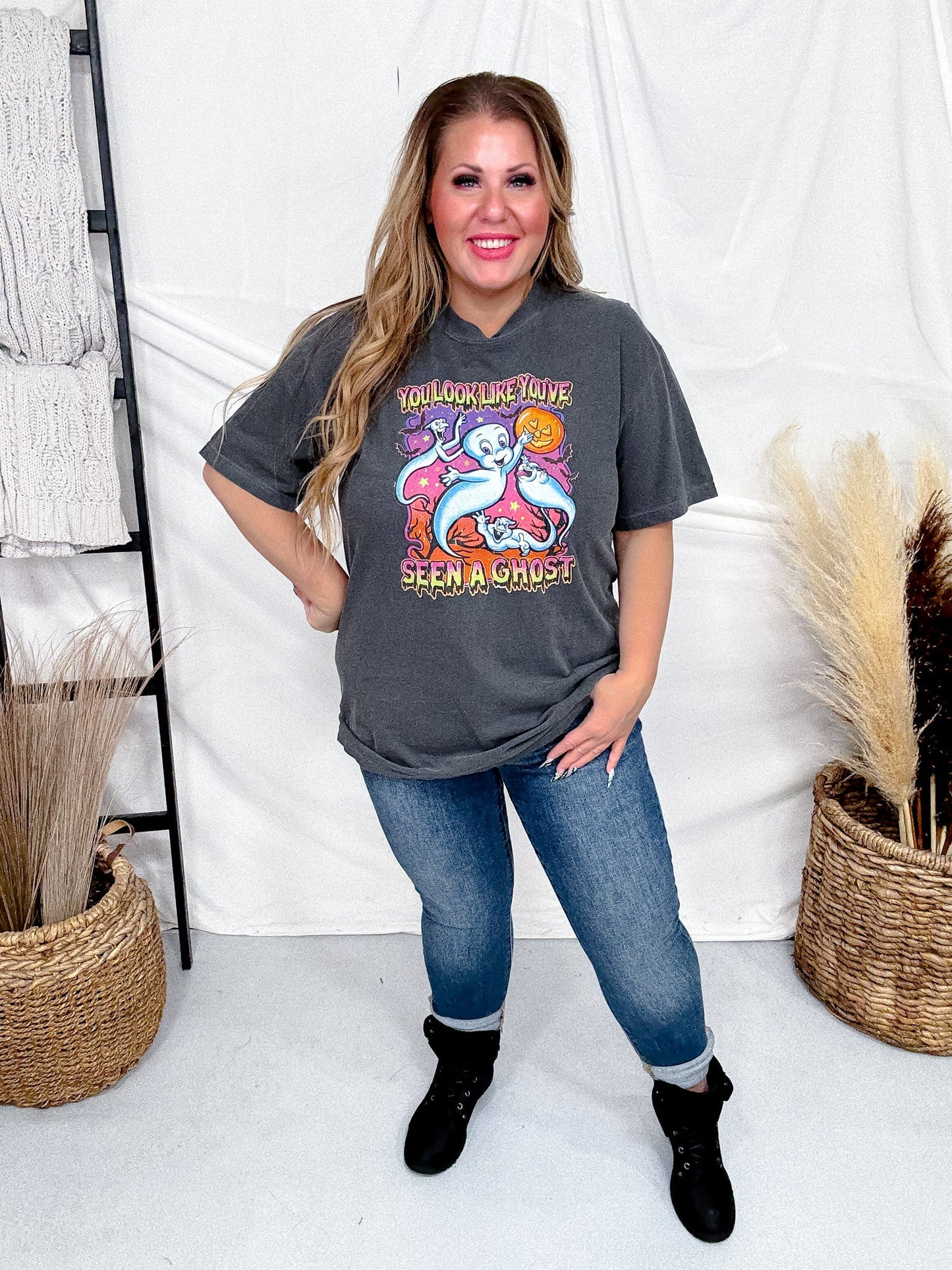 You Look Like You've Seen A Ghost Graphic Halloween T-Shirt - Whiskey Skies - P&PD Wholesale