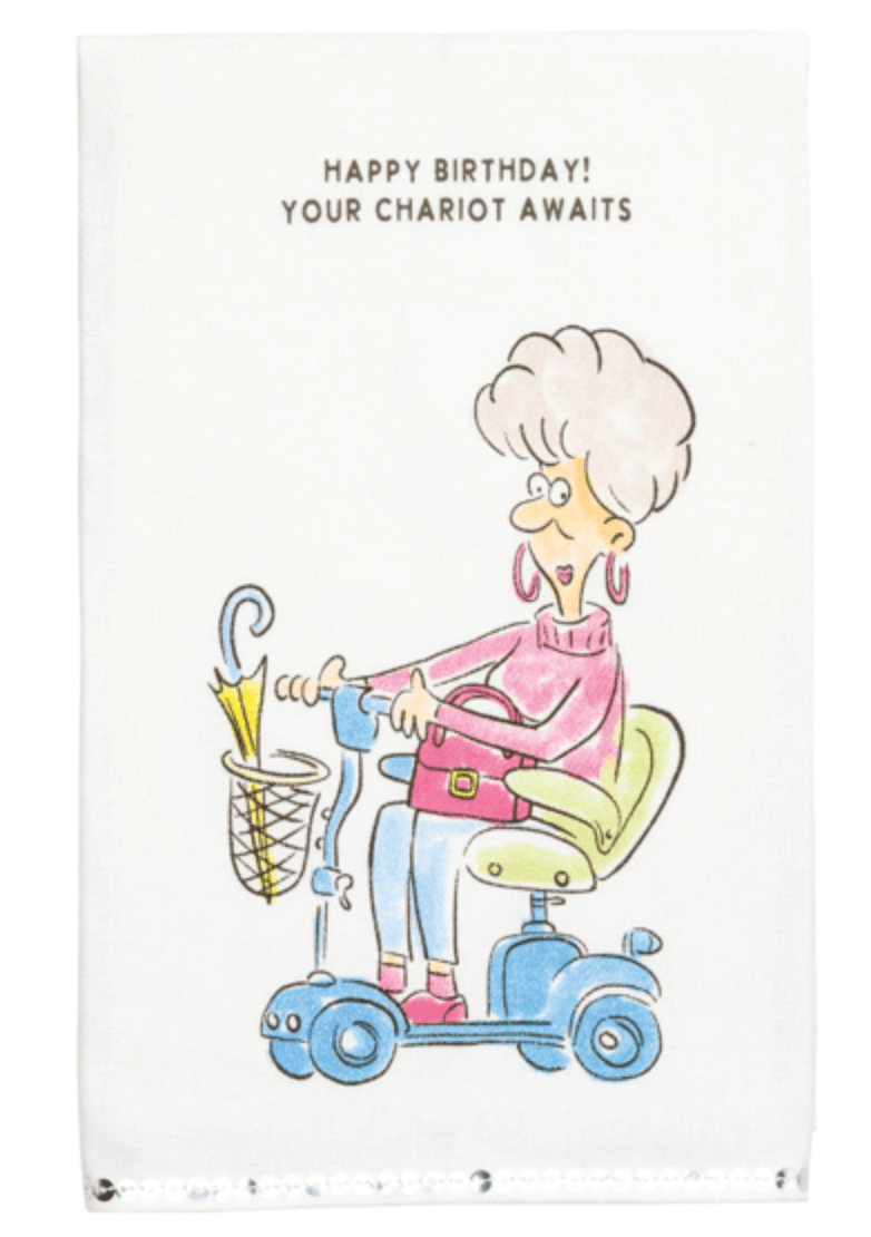 Your Chariot Awaits Glittery Kitchen Towel - Whiskey Skies - MUD PIE