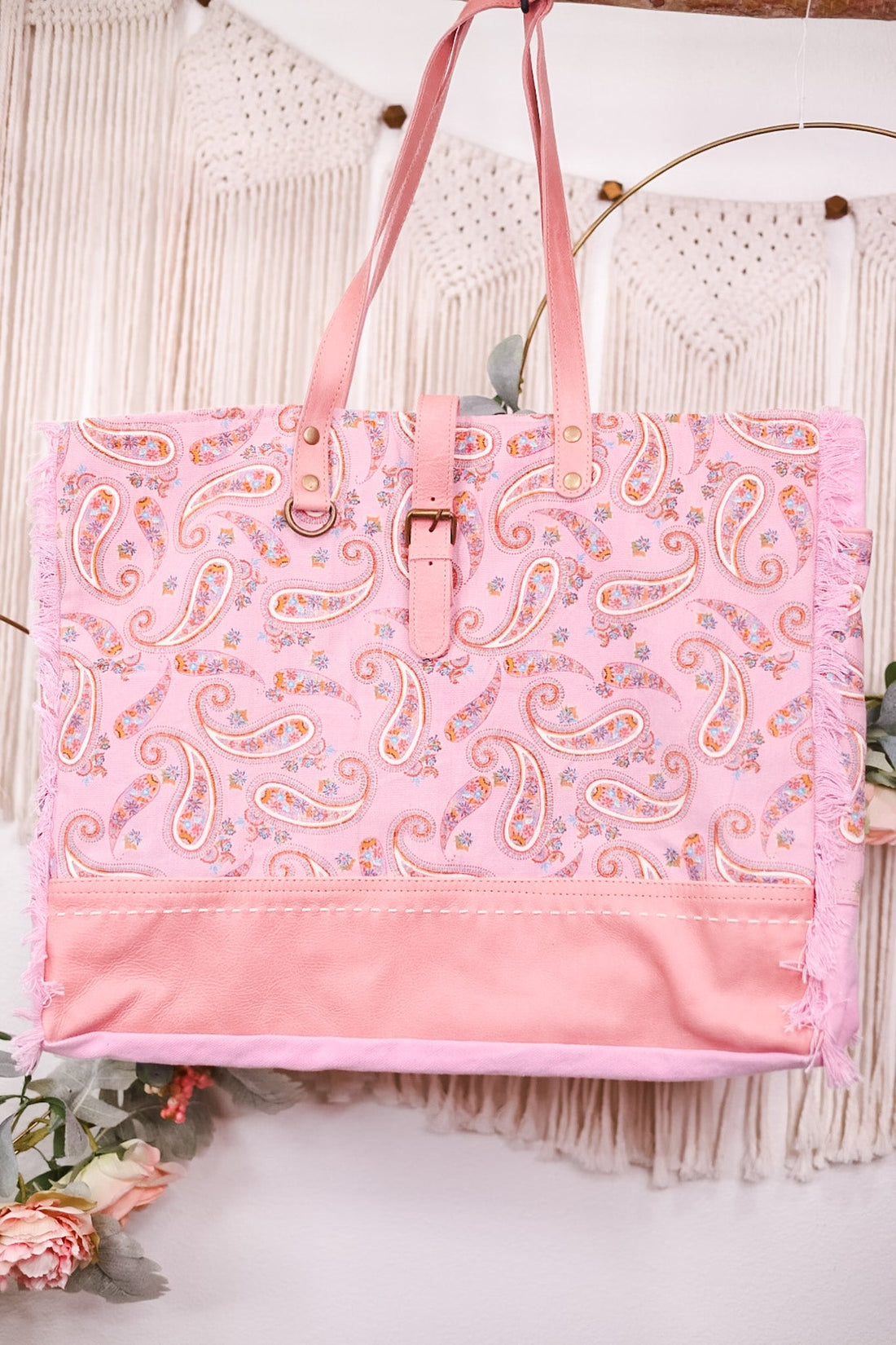 Yuma Paisley Weekender Bag - Whiskey Skies - KHEMCHAND HANDICRAFT