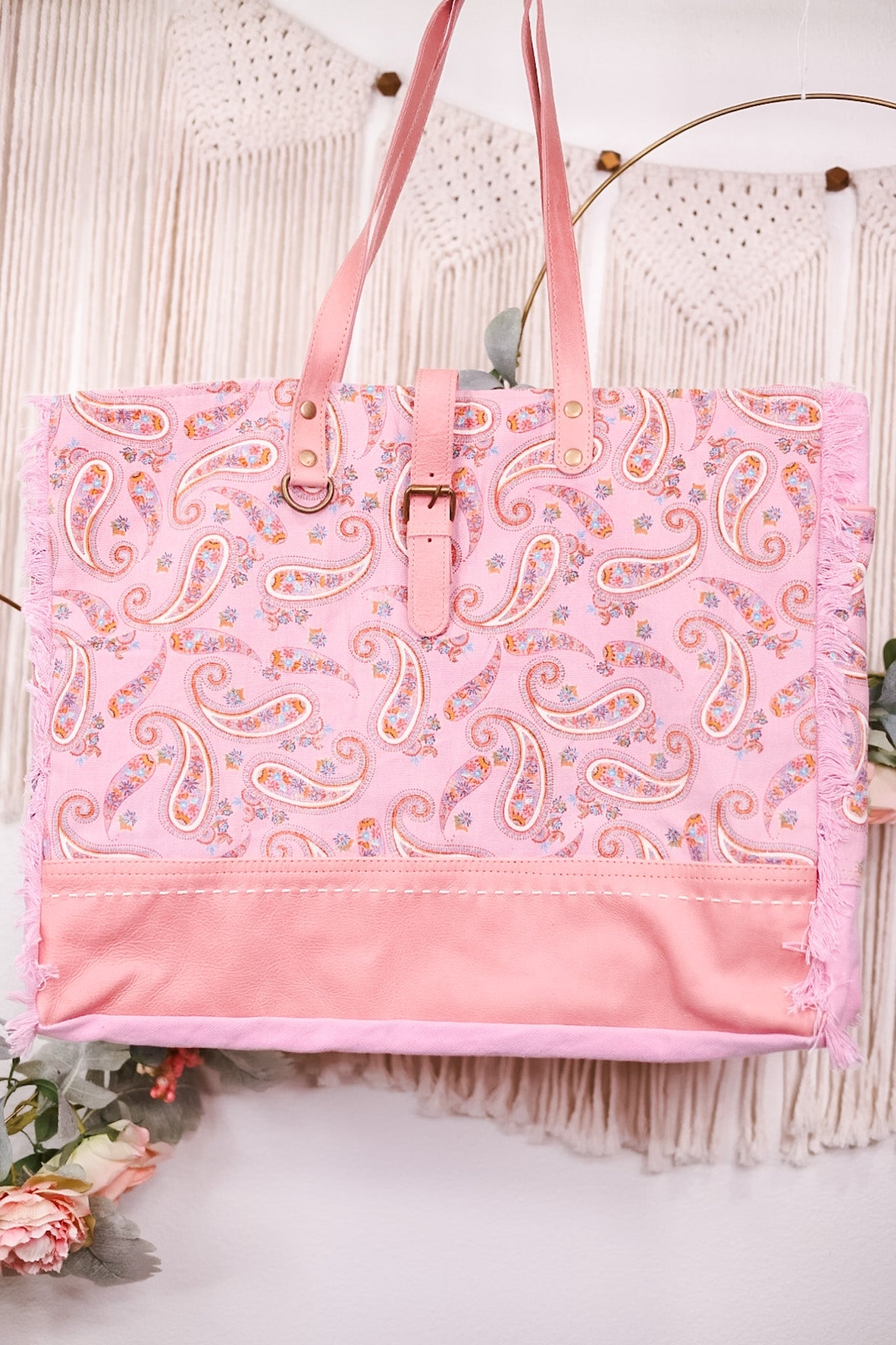 Yuma Paisley Weekender Bag - Whiskey Skies - KHEMCHAND HANDICRAFT