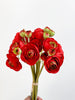 11" Red Mini Ranunculus Bundle - Whiskey Skies