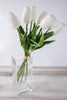 14" Real Touch White Tulip Bundle - Whiskey Skies