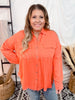 Raw Hem Long Sleeve Button Down