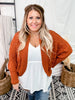 Rust Dolman Open Sweater Cardigan