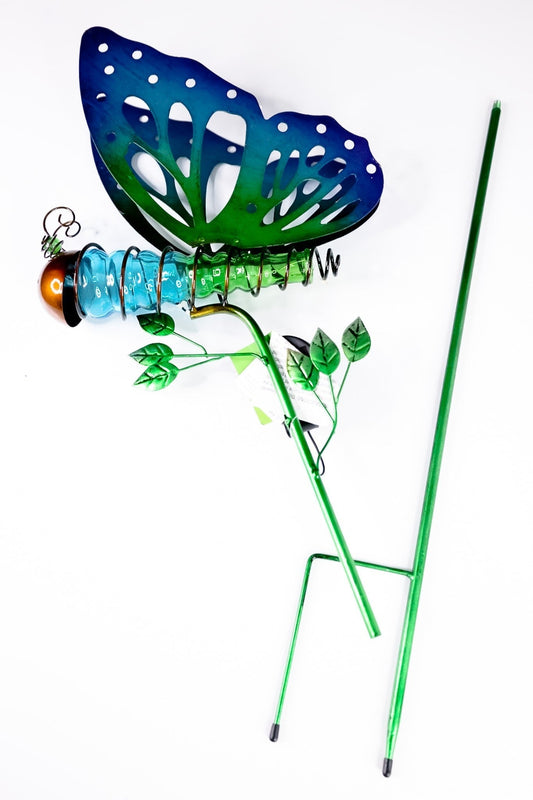 41" Blue Butterfly Solar Stake - Whiskey Skies