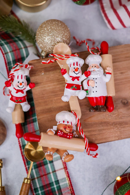 4.7" Holiday Chef Resin Ornaments (4 Styles) - Whiskey Skies