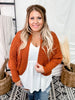 Rust Dolman Open Sweater Cardigan