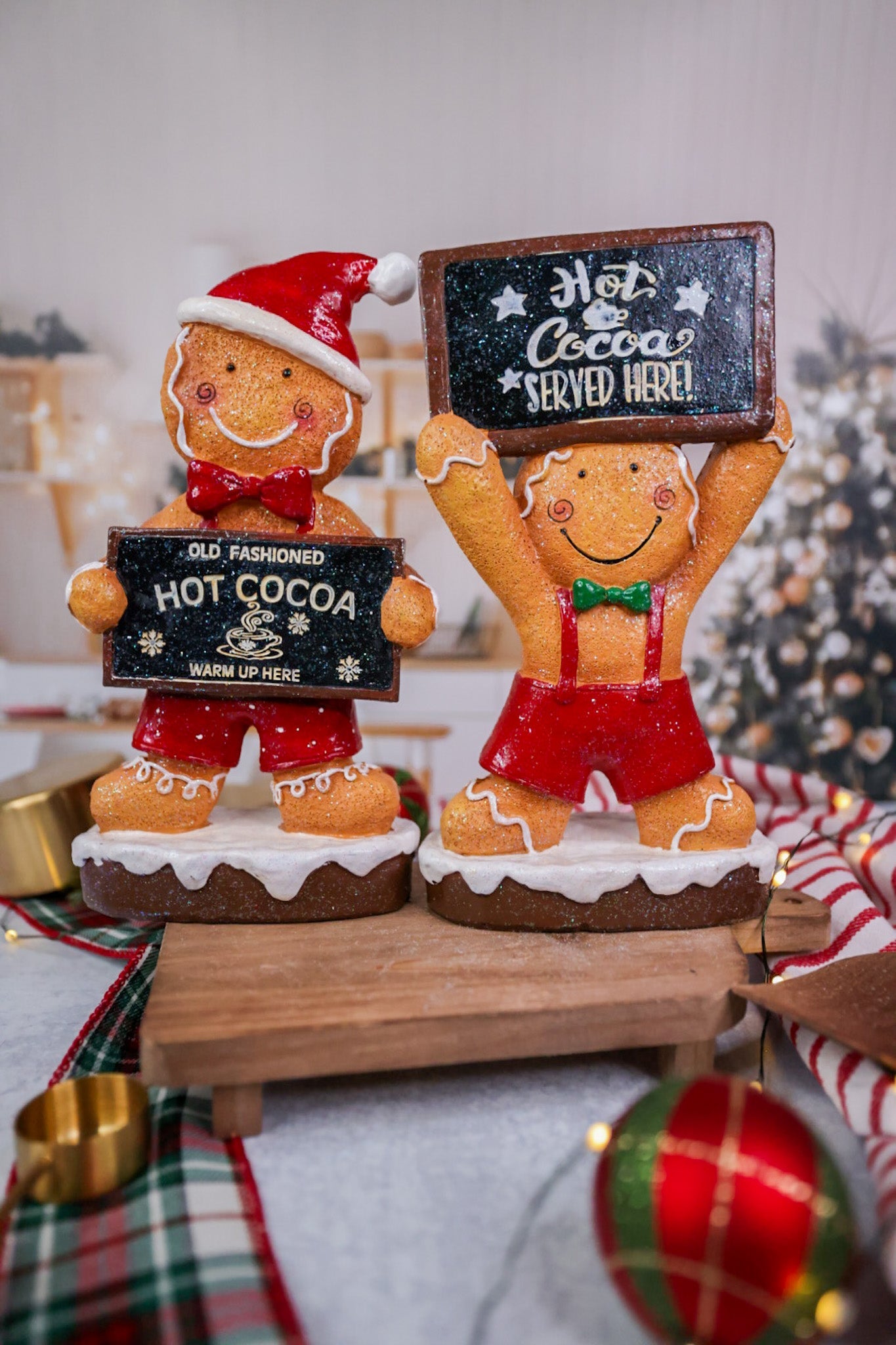 9.8" Hot Cocoa Gingerbread Man Resin Figure - Whiskey Skies